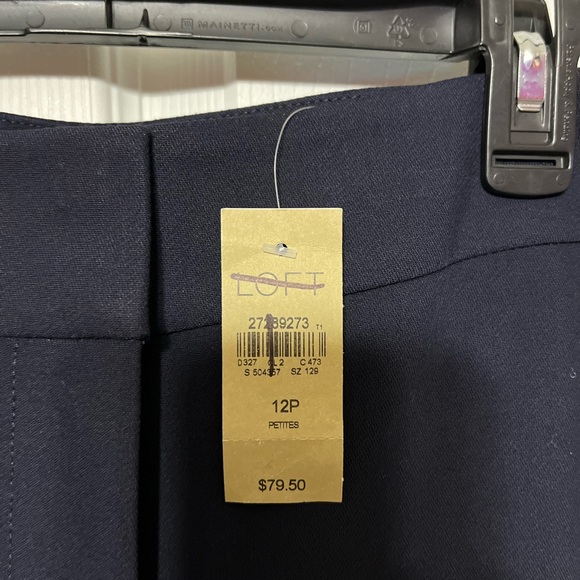 Loft Slim Navy Dress Pant - Picture 3 of 5